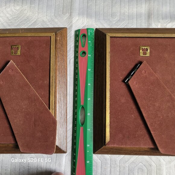Vintage Wood Picture Photo Frames Self Standing 1970s Set of Two 2 MCM - Picture 11 of 16